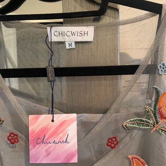 Tulle Maxi Dress - Embroidered Flowers - Size M - Picture 6 of 8